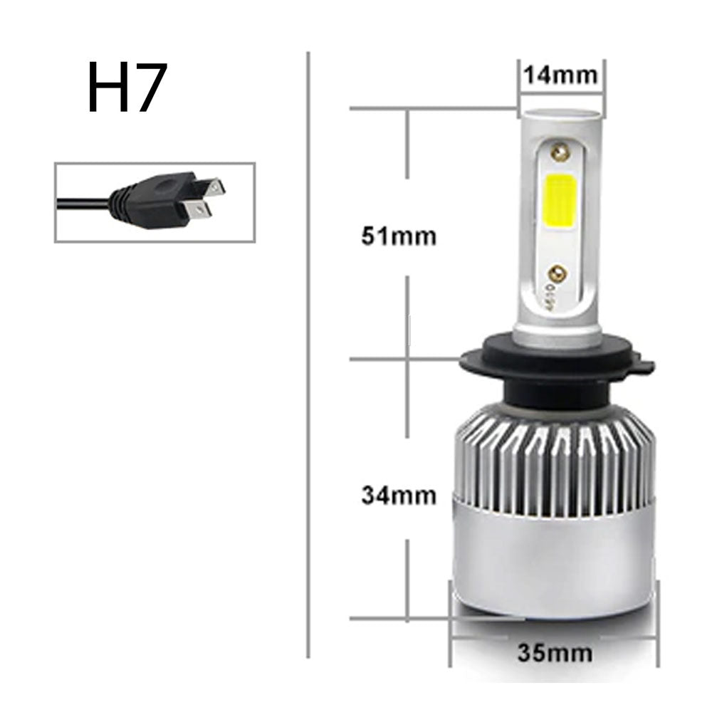 H7 Headlight LED kit with Fan Cooling System - 7200lms