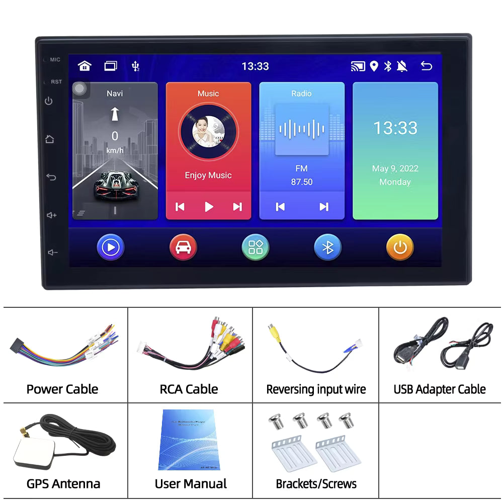 7" 2 DIN Android 14 Carplay Stereo
