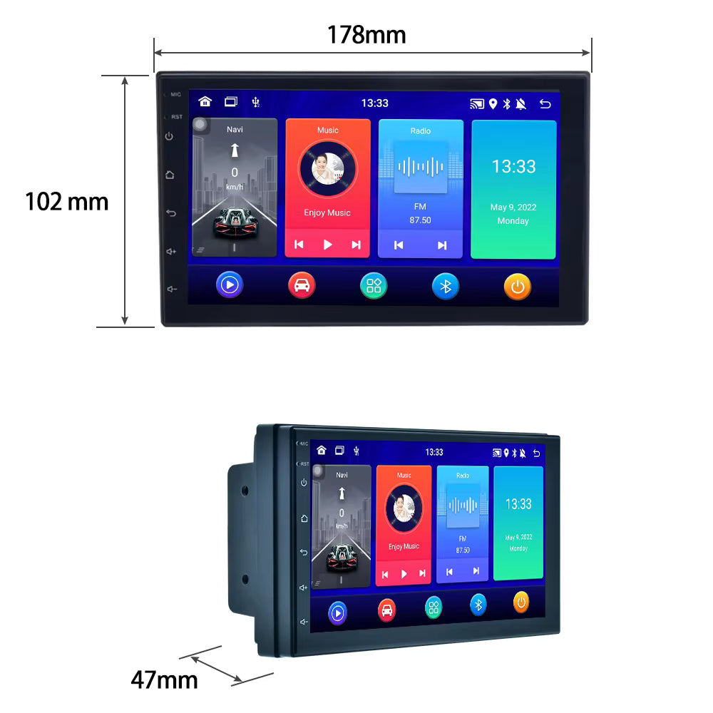 7" 2 DIN Android 14 Carplay Stereo
