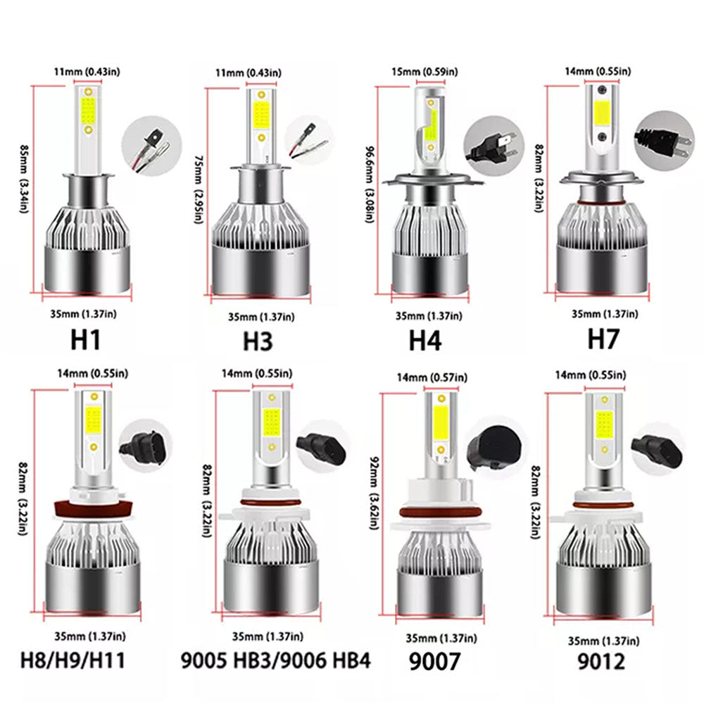 H4/HB2/9003 Headlight LED Kit with Fan Cooling System - 6800lms