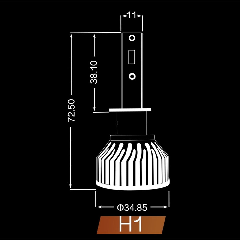 H1 Headlight LED Kit with Fan Cooling System - 10000lms