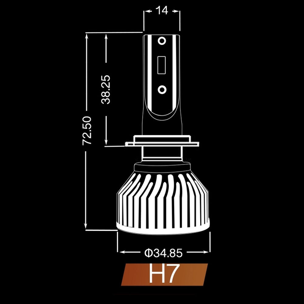 H7 Headlight LED kit with Fan Cooling System - 8000lms