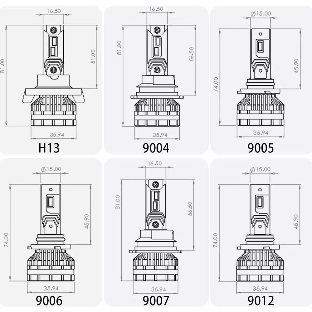 9005/HB3/H10 Adjustable LED kit with Canbus & Fan Cooling System - 20000lms